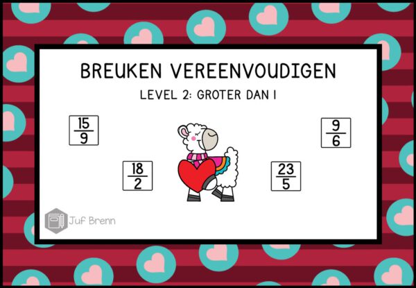 INTERACTIEVE POWERPOINT: BREUKEN VEREENVOUDIGEN GROTER DAN 1 VALENTIJNS EDITION