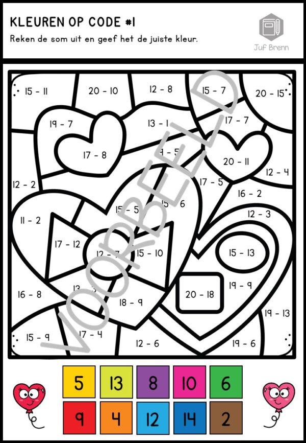 KLEUREN OP CODE: AFTREKKEN T/M 20 VALENTIJNS EDITION - Afbeelding 2