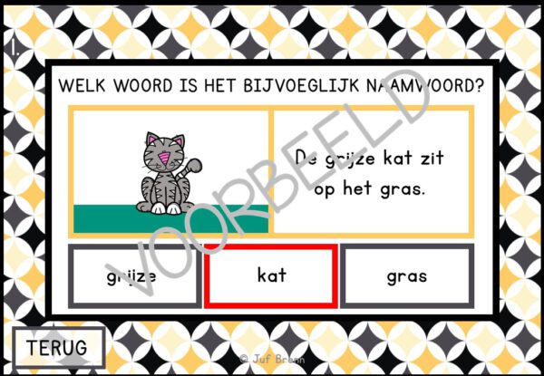 INTERACTIEVE POWERPOINT: BIJVOEGLIJK NAAMWOORDEN HERKENNEN - Afbeelding 4