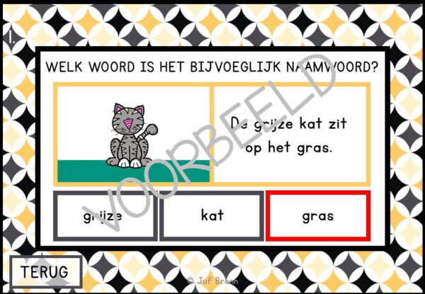 INTERACTIEVE POWERPOINT: BIJVOEGLIJK NAAMWOORDEN HERKENNEN - Afbeelding 5