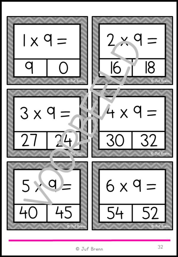 KEERSOMMEN: TAFEL VAN 9 - Afbeelding 6