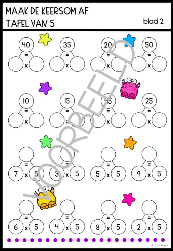 KEERSOMMEN: TAFEL VAN 5 - Afbeelding 7