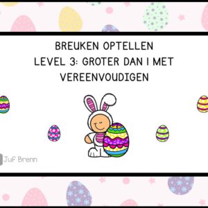 INTERACTIEVE POWERPOINT: BREUKEN OPTELLEN GROTER DAN 1 MET VEREENVOUDIGEN EASTER EDITION