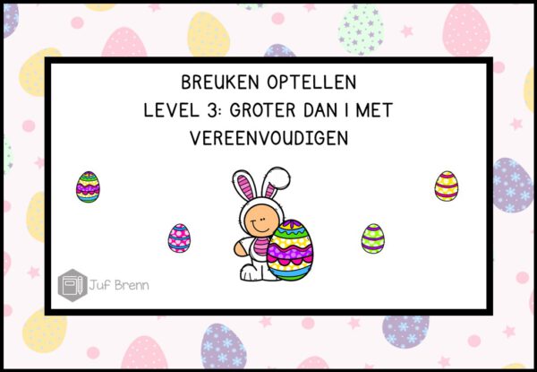 INTERACTIEVE POWERPOINT: BREUKEN OPTELLEN GROTER DAN 1 MET VEREENVOUDIGEN EASTER EDITION