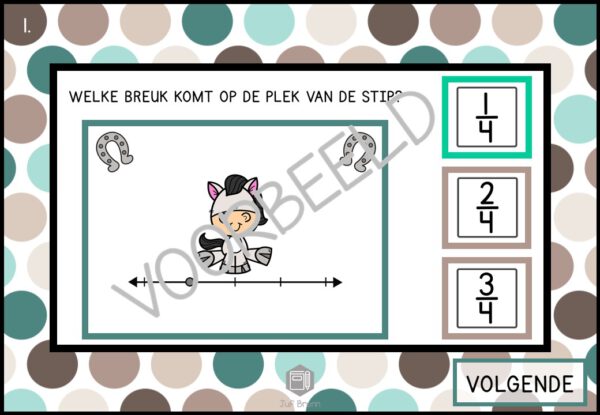INTERACTIEVE POWERPOINT: BREUKEN OP DE GETALLENLIJN LEVEL 2 - Afbeelding 3