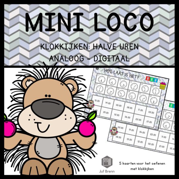 MINI LOCO: KLOKKIJKEN HALVE UREN ANALOOG - DIGITAAL