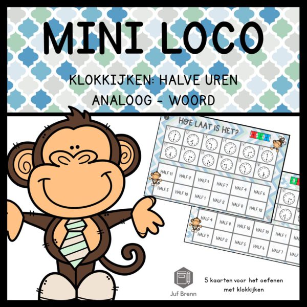 MINI LOCO: KLOKKIJKEN HALVE UREN ANALOOG - WOORDEN