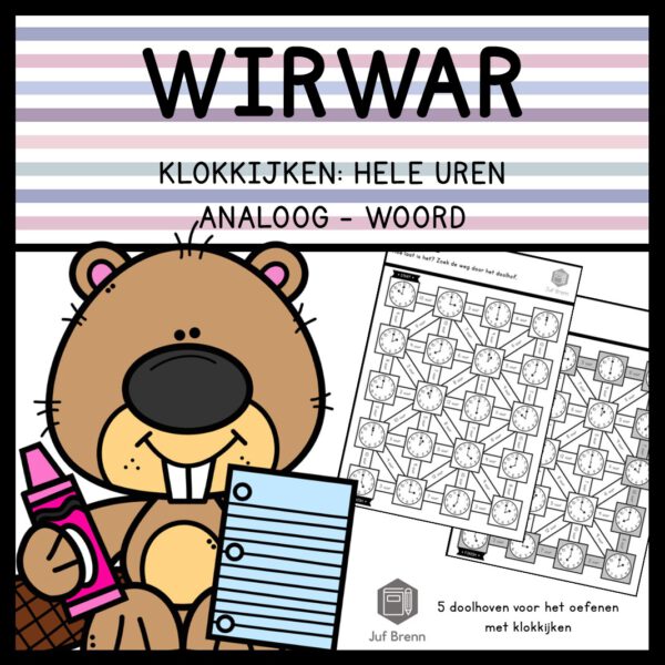 WIRWAR: KLOKKIJKEN HELE UREN ANALOOG - WOORDEN