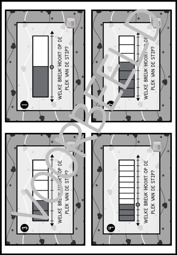 BREUKEN OP DE GETALLENLIJN: TASK CARDS OPSTAPJE - Afbeelding 2