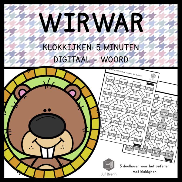 WIRWAR: KLOKKIJKEN 5 MINUTEN DIGITAAL - WOORDEN