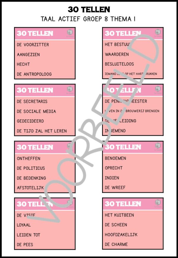 30 TELLEN TAAL ACTIEF WOORDENSCHAT GROEP 8 - Afbeelding 2