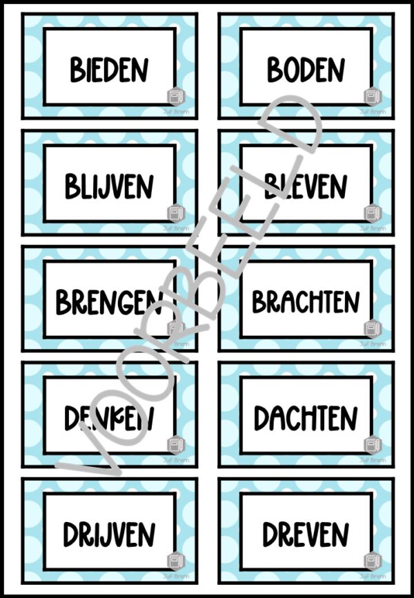 WERKWOORDEN MEPPEN: TEGENWOORDIGE TIJD - VERLEDEN TIJD VAN KLANKVERANDERENDE WERKWOORDEN - Afbeelding 2