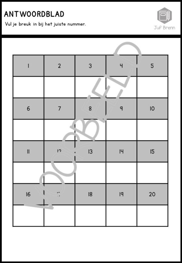 BREUKEN OP DE GETALLENLIJN: TASK CARDS #1 - Afbeelding 3