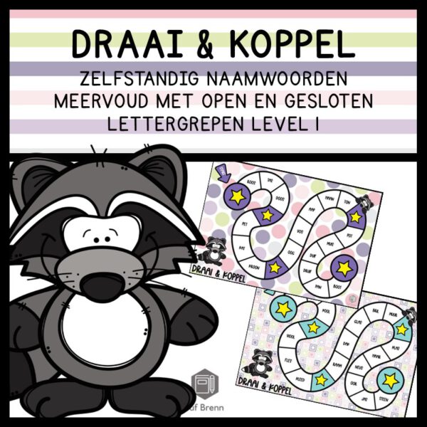 DRAAI & KOPPEL: MEERVOUDSVORMEN OPEN EN GESLOTEN LETTERGREPEN LEVEL 1