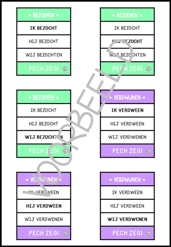 PECH ZEG! STERKE WERKWOORDEN VERLEDEN TIJD #3 - Afbeelding 2