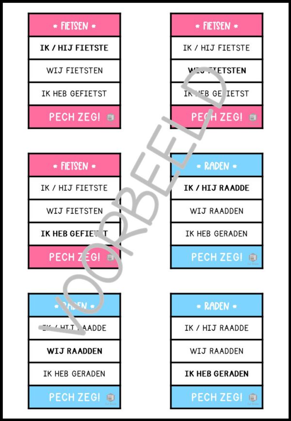 PECH ZEG! ZWAKKE WERKWOORDEN VERLEDEN TIJD TOTAAL #1 - Afbeelding 2