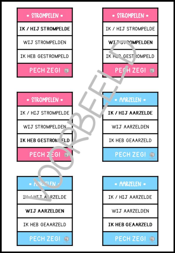 PECH ZEG! ZWAKKE WERKWOORDEN VERLEDEN TIJD TOTAAL #3 - Afbeelding 2