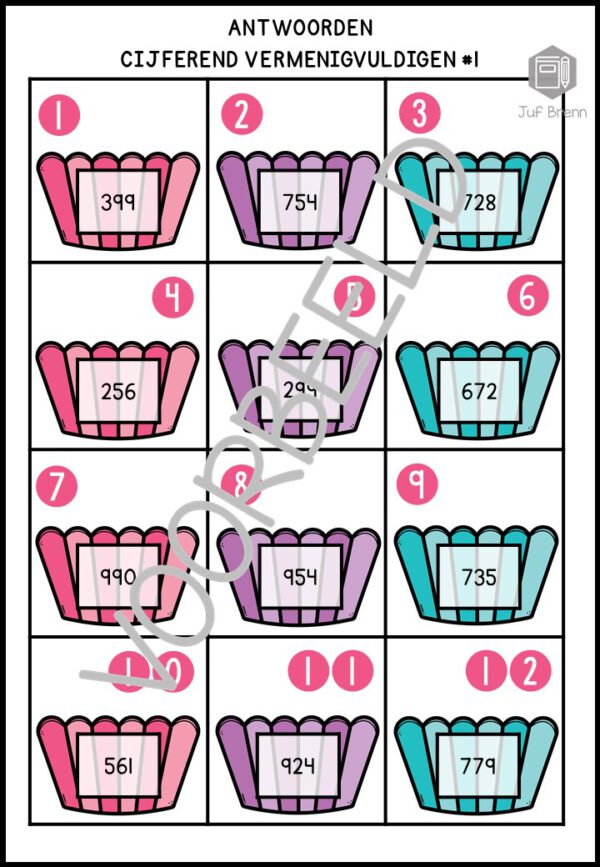 CUPCAKES MATCHEN: CIJFEREND VERMENIGVULDIGEN #1 - Afbeelding 4