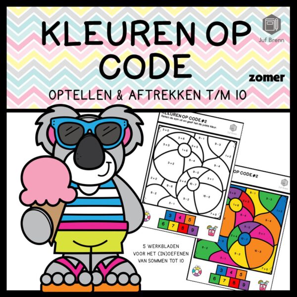 KLEUREN OP CODE: OPTELLEN & AFTREKKEN T/M 10 SUMMER EDITION