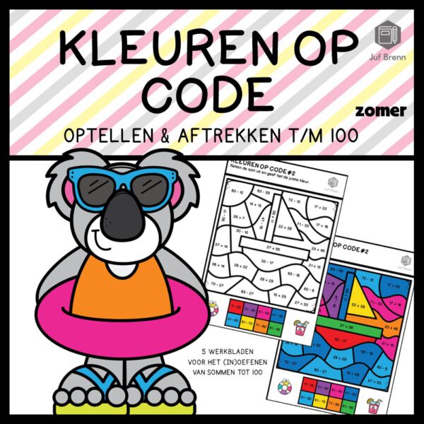 KLEUREN OP CODE: OPTELLEN & AFTREKKEN T/M 100 SUMMER EDITION