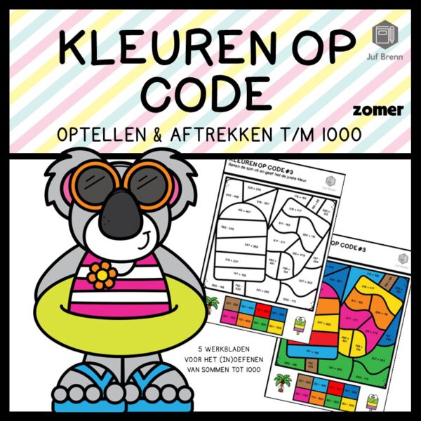 KLEUREN OP CODE: OPTELLEN & AFTREKKEN T/M 1000 SUMMER EDITION