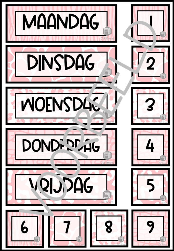 DAGRITMEKAARTEN DIERENPRINT ROZE - Afbeelding 4
