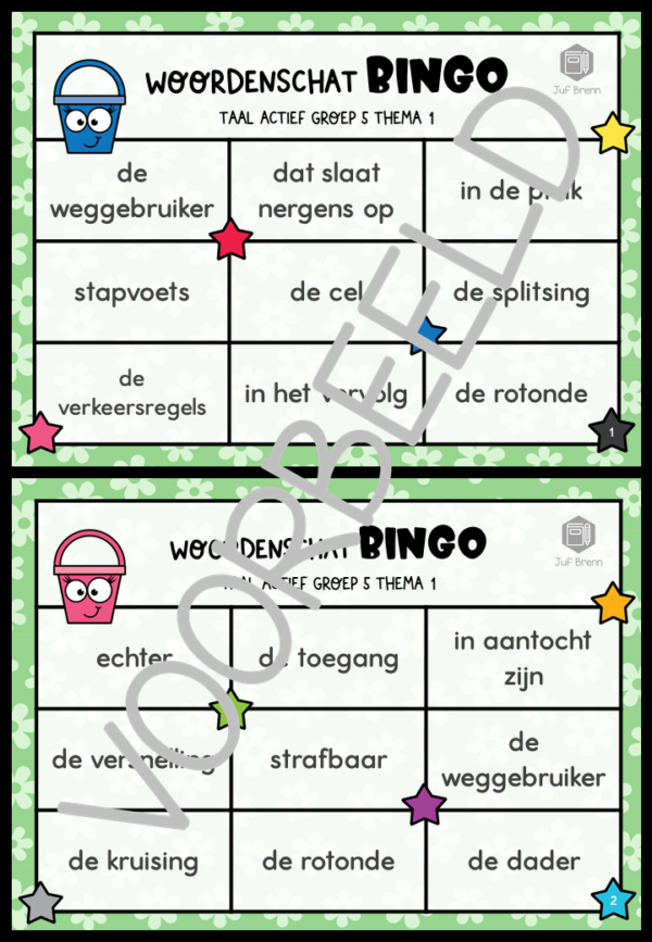 TAAL ACTIEF WOORDENSCHAT BINGO GROEP 5 THEMA 1 - Afbeelding 2