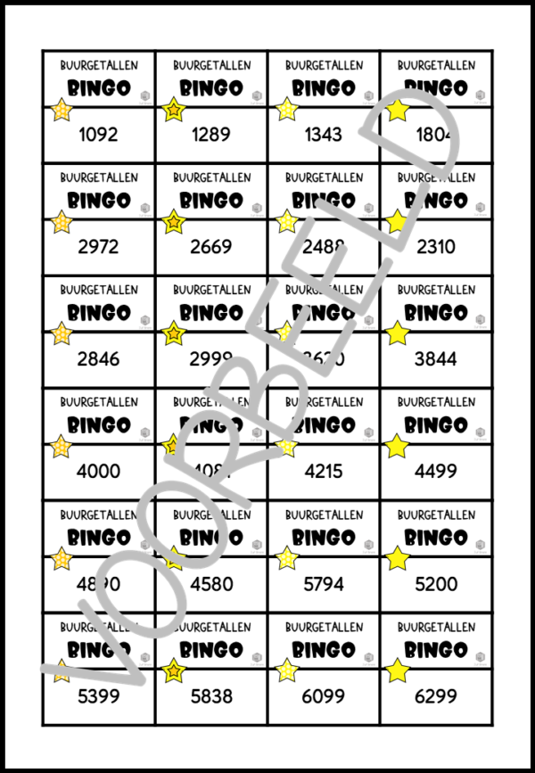 BUURGETALLEN BINGO T/M 10.000 - Afbeelding 3