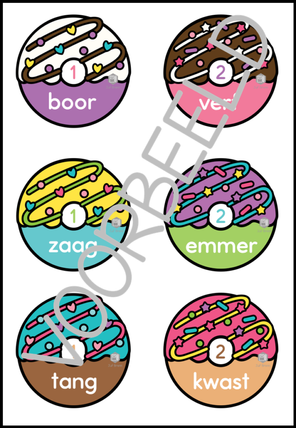 DONUTS SORTEREN: ALFABETISEREN LEVEL 1 - Afbeelding 2