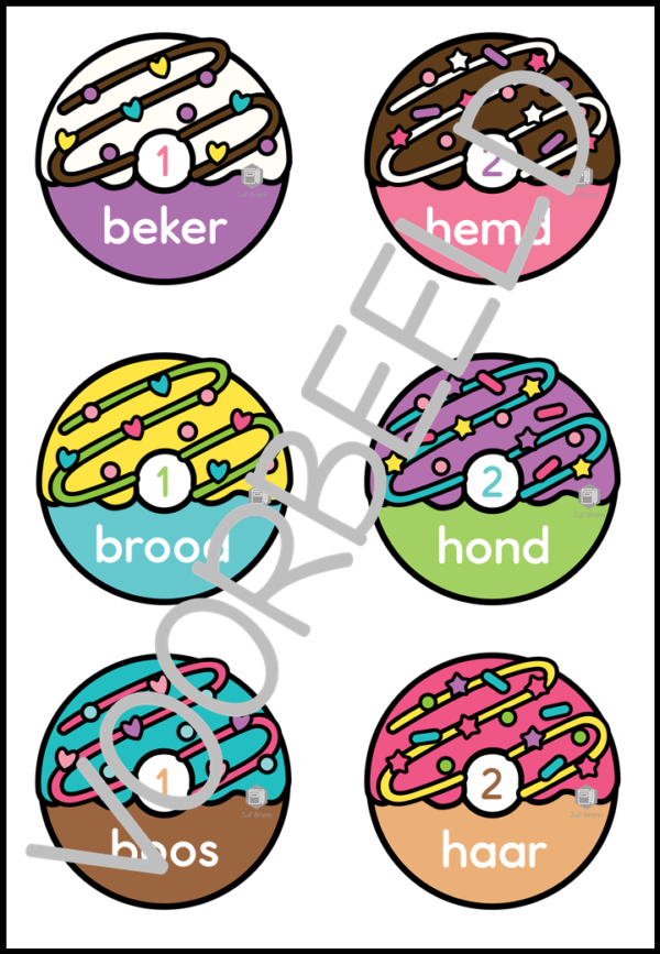 DONUTS SORTEREN: ALFABETISEREN LEVEL 2 - Afbeelding 2
