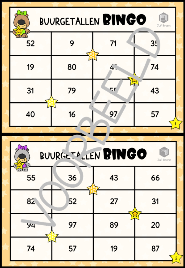 BUURGETALLEN BINGO T/M 100 - Afbeelding 2