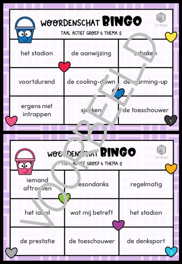 TAAL ACTIEF WOORDENSCHAT BINGO GROEP 6 THEMA 2 - Afbeelding 2