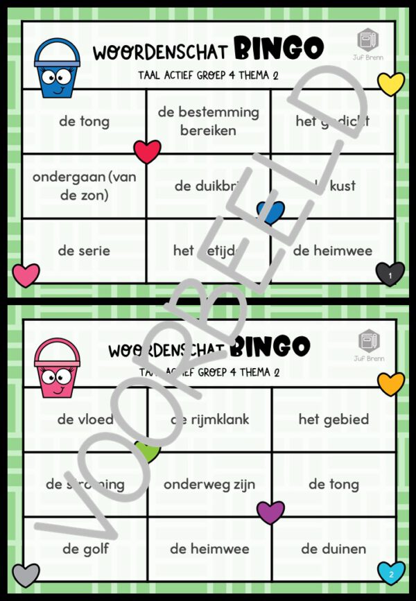 TAAL ACTIEF WOORDENSCHAT BINGO GROEP 4 THEMA 2 - Afbeelding 2
