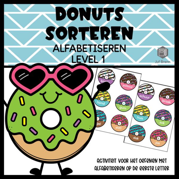 DONUTS SORTEREN: ALFABETISEREN LEVEL 1