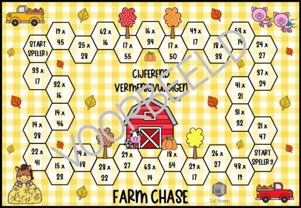 FARM CHASE: CIJFEREND VERMIGVULDIGEN TE X TE ANTWOORD KLEINER DAN 1000 - Afbeelding 2
