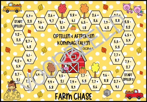 FARM CHASE: KOMMAGETALLEN OPTELLEN EN AFTREKKEN 1 DECIMAAL - Afbeelding 2
