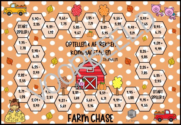 FARM CHASE: KOMMAGETALLEN OPTELLEN EN AFTREKKEN 2 DECIMALEN - Afbeelding 2