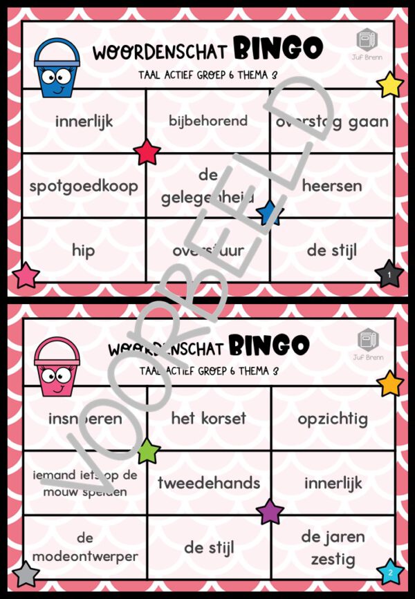 TAAL ACTIEF WOORDENSCHATBINGO GROEP 6 THEMA 3 - Afbeelding 2