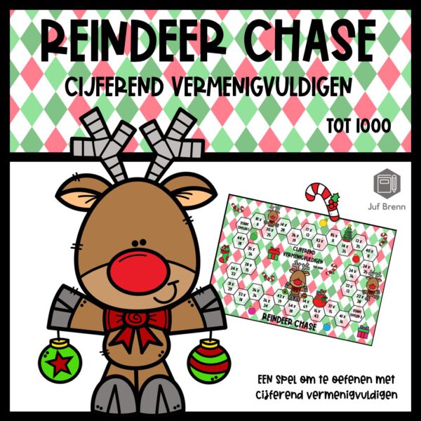 REINDEER CHASE: CIJFEREND VERMENIGVULDIGEN TE X TE TOT 1000