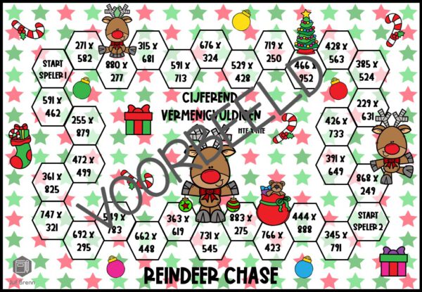 REINDEER CHASE: CIJFEREND VERMENIGVULDIGEN HTE X HTE - Afbeelding 2