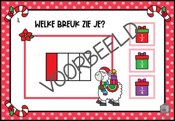 INTERACTIEVE POWERPOINT: BREUKEN BENOEMEN TELLER 1 CHRISTMAS EDITION - Afbeelding 2