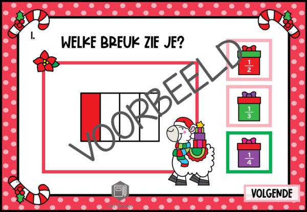 INTERACTIEVE POWERPOINT: BREUKEN BENOEMEN TELLER 1 CHRISTMAS EDITION - Afbeelding 3