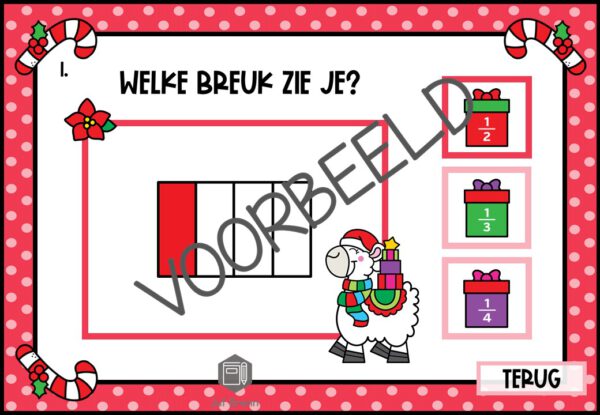 INTERACTIEVE POWERPOINT: BREUKEN BENOEMEN TELLER 1 CHRISTMAS EDITION - Afbeelding 4