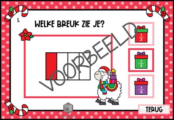 INTERACTIEVE POWERPOINT: BREUKEN BENOEMEN TELLER 1 CHRISTMAS EDITION - Afbeelding 5