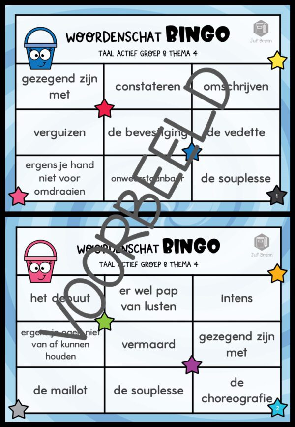 TAAL ACTIEF WOORDENSCHATBINGO GROEP 8 THEMA 4 - Afbeelding 2