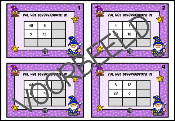 TASK CARDS TOVERVIERKANTEN: SOMMEN TOT 100 - Afbeelding 2