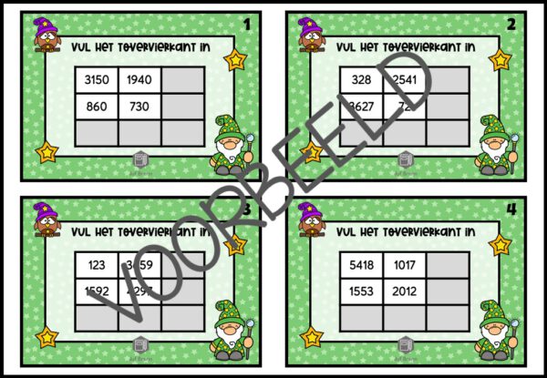 TASK CARDS TOVERVIERKANTEN: SOMMEN TOT 10.000 - Afbeelding 2