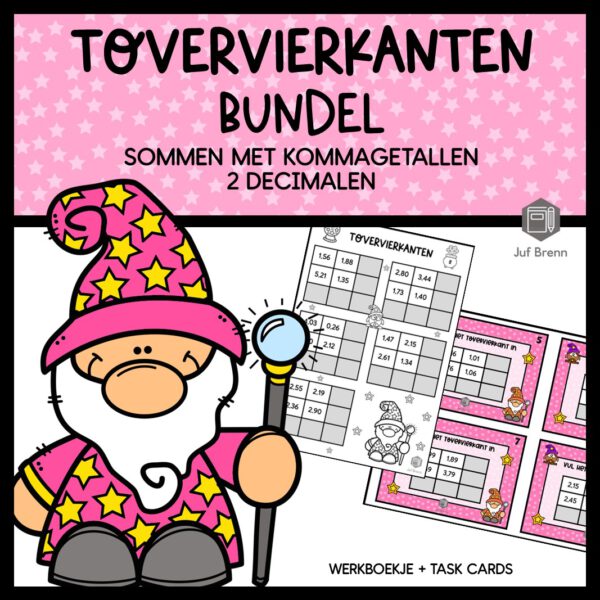 BUNDEL TOVERVIERKANTEN: SOMMEN MET KOMMAGETALLEN 2 DECIMALEN