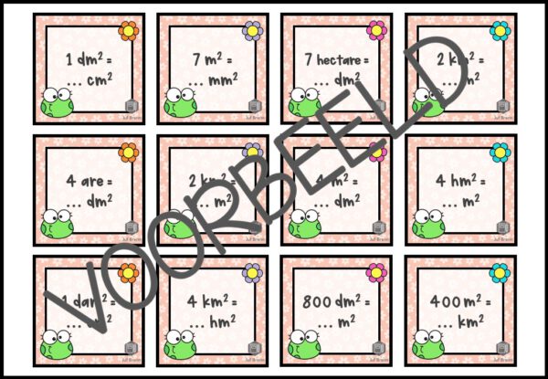 FROG HOP OPPERVLAKTEMATEN OMREKENEN IN HELE GETALLEN - Afbeelding 3