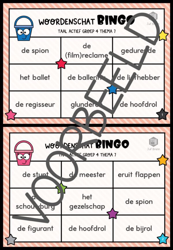TAAL ACTIEF WOORDENSCHATBINGO GROEP 4 THEMA 7 - Afbeelding 2